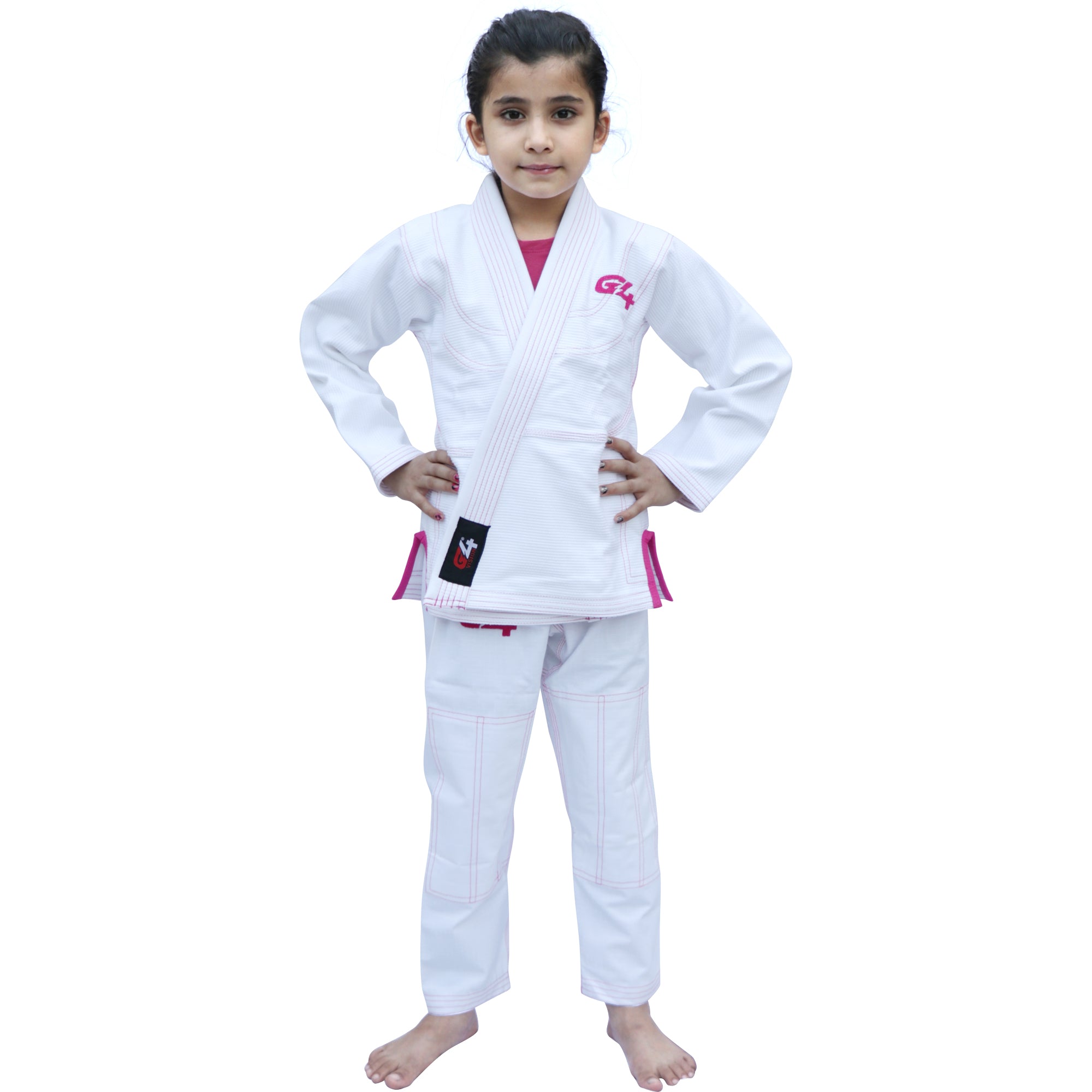 G4 New Kids Jiu Jitsu Suit White Pink