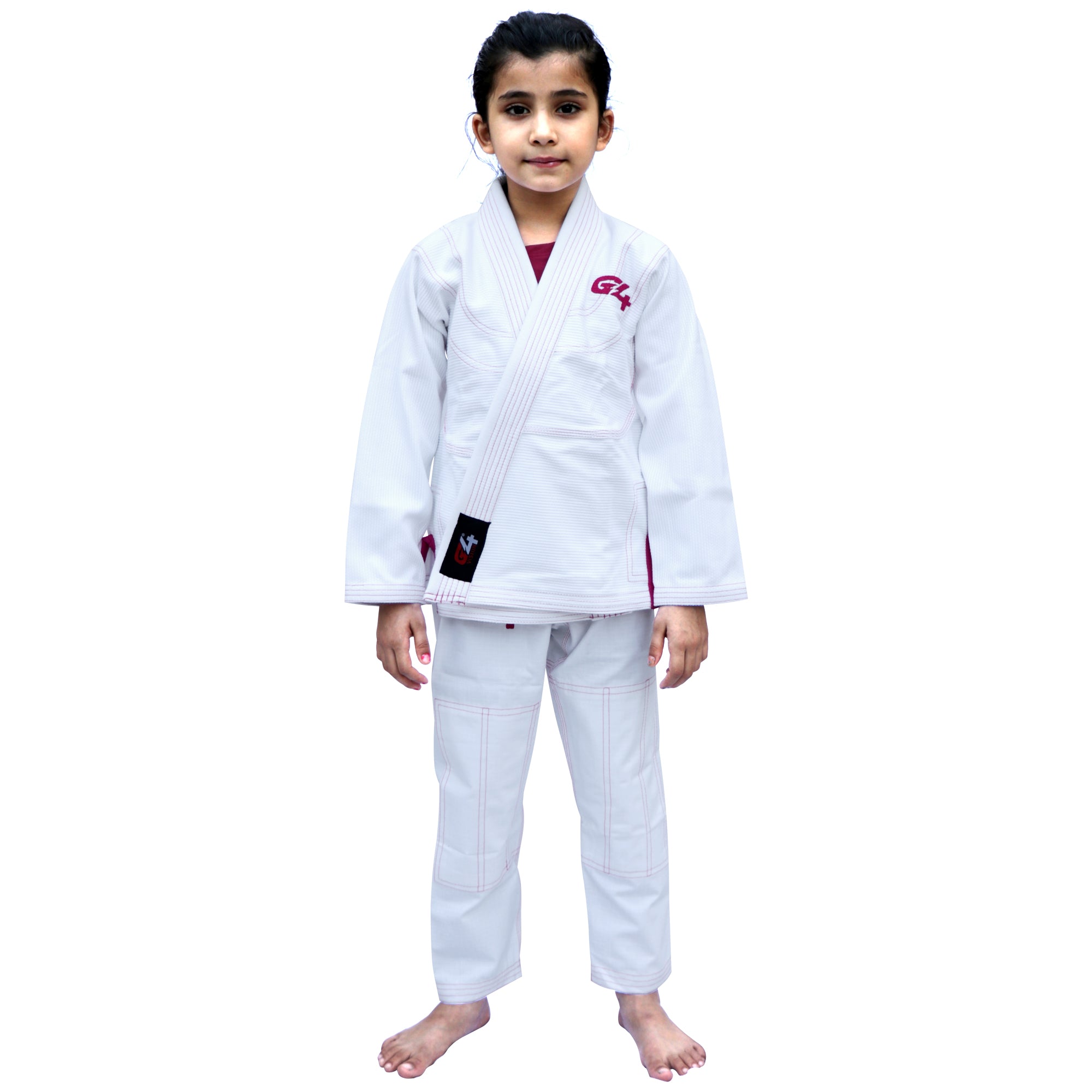 G4 New Kids Jiu Jitsu Suit White Pink