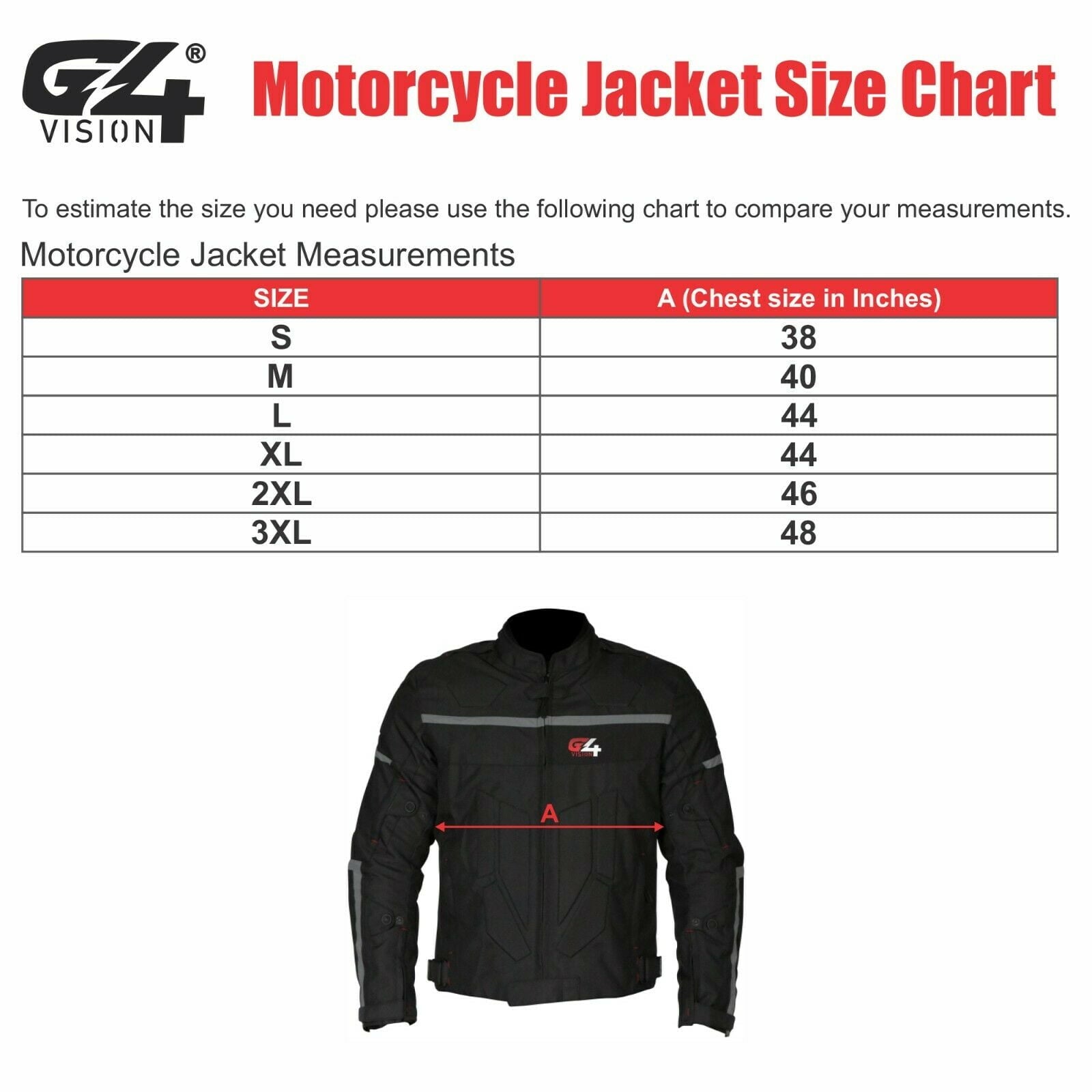 Motorcycle-jacket-size-chart