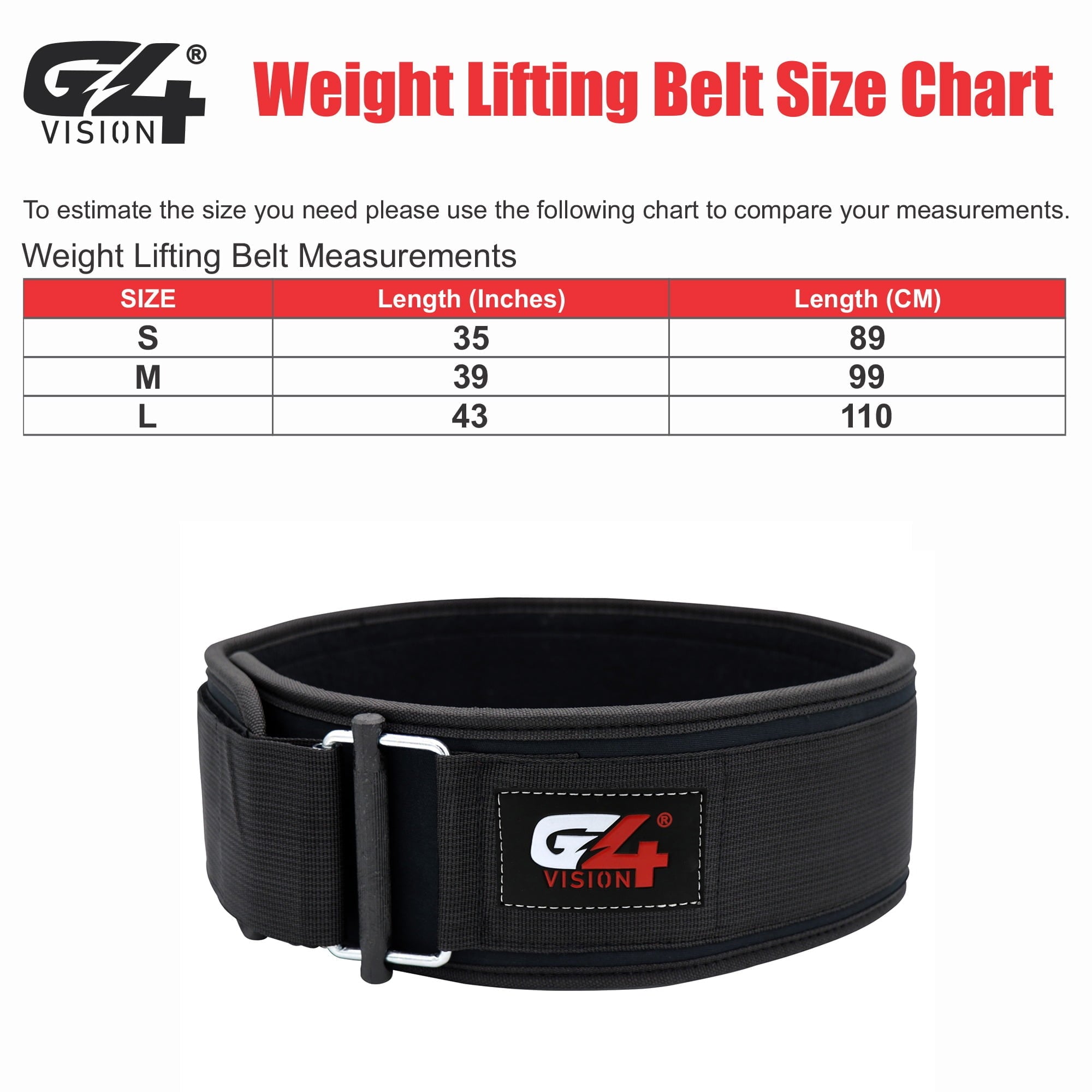 Weight Lifting Belt Size Chart 3